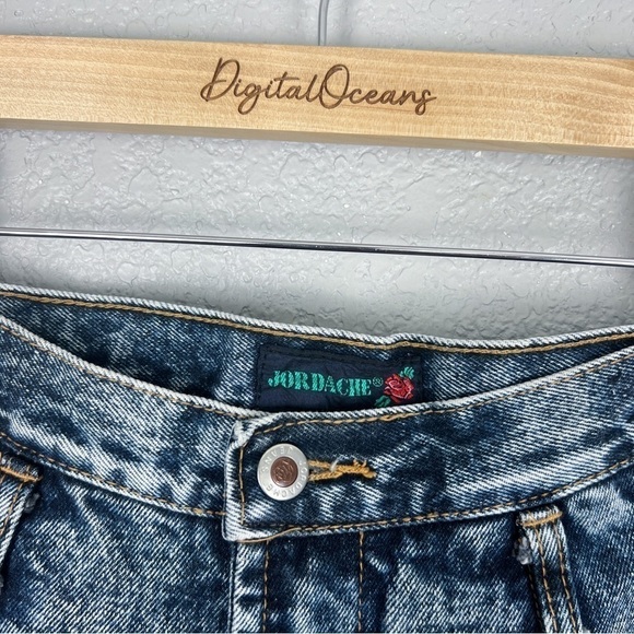 Jordache Vintage 80's Stonewash Jeans Embroidered Rose Logo High-Rise 13/14 - Picture 10 of 13